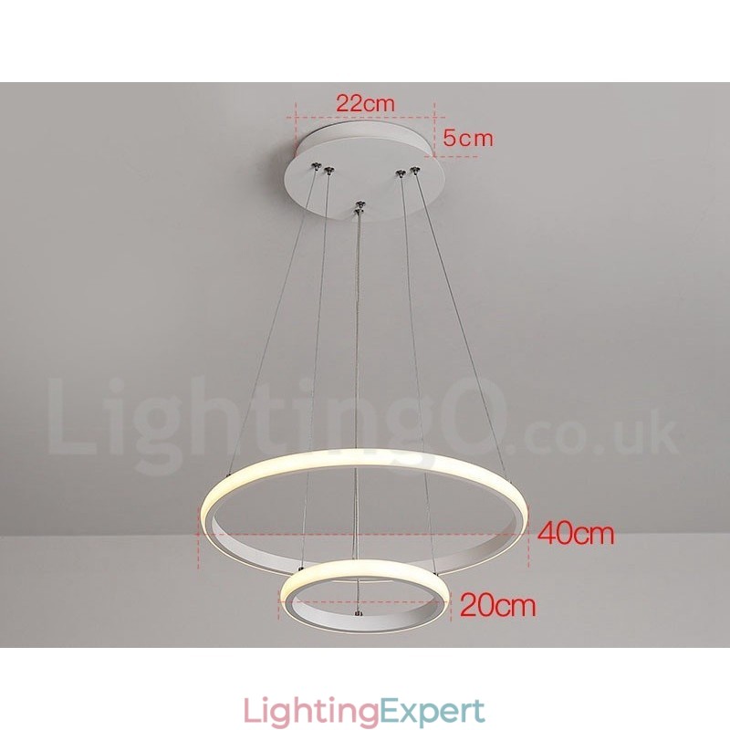 Dimmable Outside the Circles Light Pendant Light with Remote Control Modern Design Rings