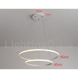 Dimmable Outside the Circles Light Pendant Light with Remote Control Modern Design Rings
