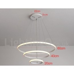 Dimmable Outside the Circles Light Pendant Light with Remote Control Modern Design Rings