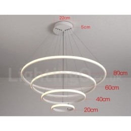 Dimmable Outside the Circles Light Pendant Light with Remote Control Modern Design Rings
