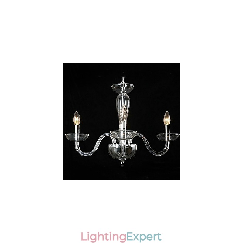 4 Light Crystal Pendant Light in Candle Lamp Bulb