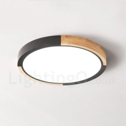 Ultra thin Multi Colour Round Wood Ceiling Lamp Solid Wood Acrylic Shade Ceiling Lamp Nordic Style