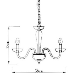 4 Light Crystal Pendant Light in Candle Lamp Bulb