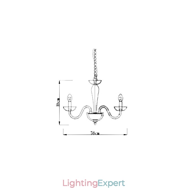 4 Light Crystal Pendant Light in Candle Lamp Bulb