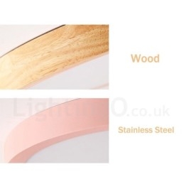 Ultra thin Multi Colour Round Wood Ceiling Lamp Solid Wood Acrylic Shade Ceiling Lamp Nordic Style