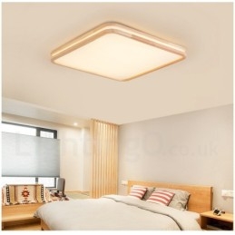 Ultra thin Round Square Rectangle Wood Ceiling Lamp Solid Wood Acrylic Shade Ceiling Lamp Nordic Style
