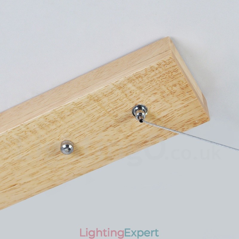 Wood Modern Long Pendant Light
