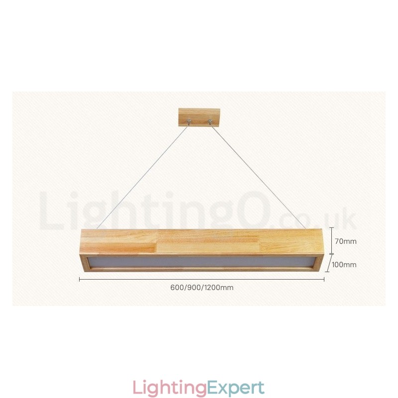 Wood Modern Long Pendant Light