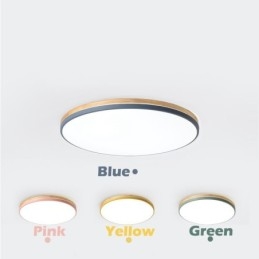 Dimmable Ultra thin Multi Colours Round Wood Ceiling Light with Acrylic Shade Ceiling Lamp Nordic Style