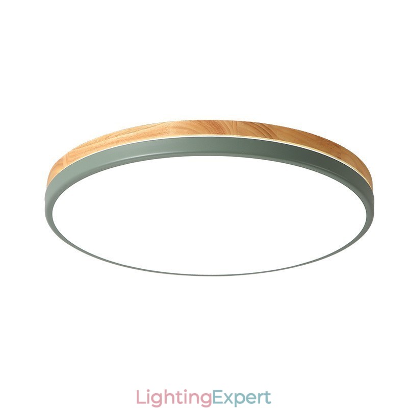 Dimmable Ultra thin Multi Colours Round Wood Ceiling Light with Acrylic Shade Ceiling Lamp Nordic Style