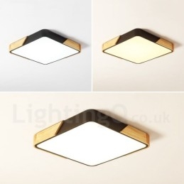 Dimmable Ultra thin Multi Colours Square Wood Ceiling Light with Acrylic Shade Ceiling Lamp Nordic Style