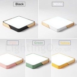 Dimmable Ultra thin Multi Colours Square Wood Ceiling Light with Acrylic Shade Ceiling Lamp Nordic Style