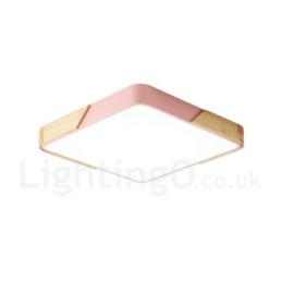 Dimmable Ultra thin Multi Colours Square Wood Ceiling Light with Acrylic Shade Ceiling Lamp Nordic Style