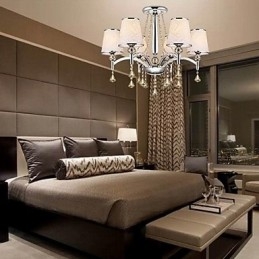Modern Contemporary Crystal Chrome Metal Chandelier