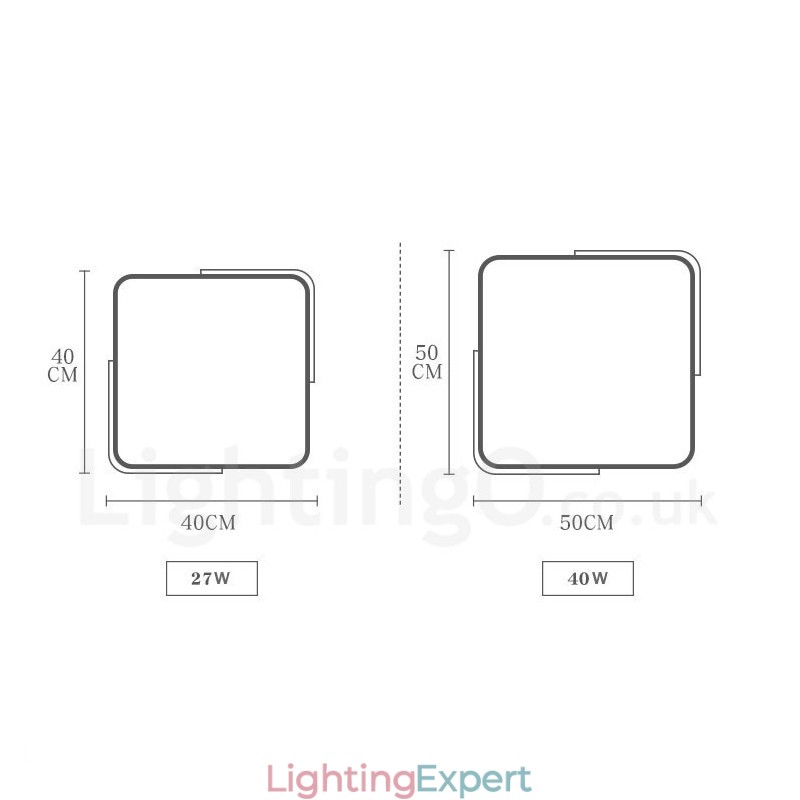 Dimmable Ultra thin Multi Colours Square Wood Ceiling Light with Acrylic Shade Ceiling Lamp Nordic Style