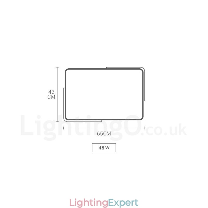 Dimmable Ultra thin Multi Colours Rectangle Wood Ceiling Light with Acrylic Shade Ceiling Lamp Nordic Style