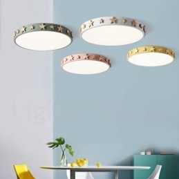 Dimmable Ultra thin Multi Colours Circular Wood Ceiling Light with Acrylic Shade Ceiling Lamp Nordic Style