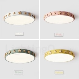 Dimmable Ultra thin Multi Colours Circular Wood Ceiling Light with Acrylic Shade Ceiling Lamp Nordic Style