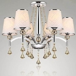 Modern Contemporary Crystal Chrome Metal Chandelier