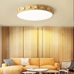 Dimmable Ultra thin Multi Colours Circular Wood Ceiling Light with Acrylic Shade Ceiling Lamp Nordic Style