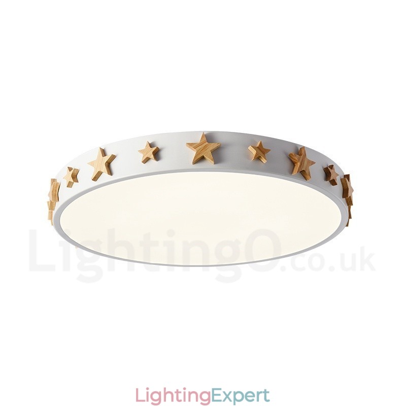Dimmable Ultra thin Multi Colours Circular Wood Ceiling Light with Acrylic Shade Ceiling Lamp Nordic Style