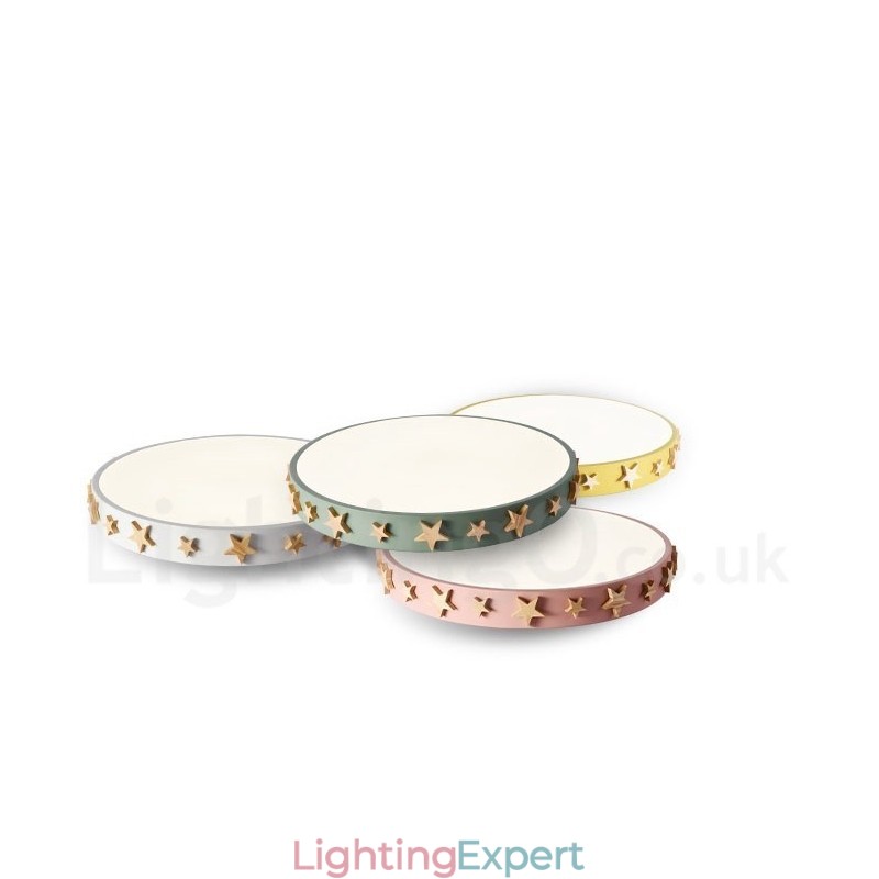 Dimmable Ultra thin Multi Colours Circular Wood Ceiling Light with Acrylic Shade Ceiling Lamp Nordic Style