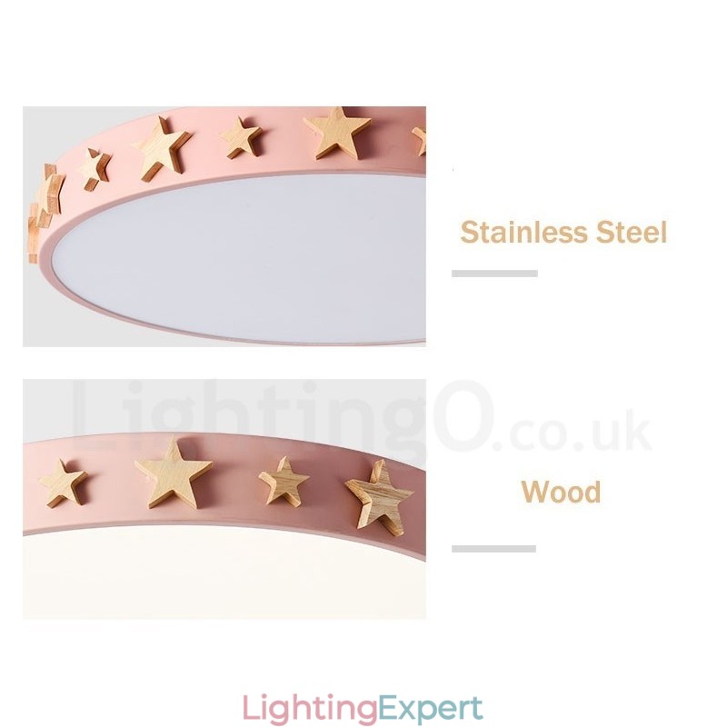 Dimmable Ultra thin Multi Colours Circular Wood Ceiling Light with Acrylic Shade Ceiling Lamp Nordic Style