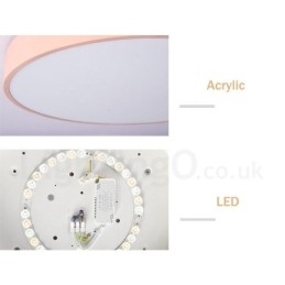 Dimmable Ultra thin Multi Colours Circular Wood Ceiling Light with Acrylic Shade Ceiling Lamp Nordic Style
