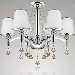 Modern Contemporary Crystal Chrome Metal Chandelier