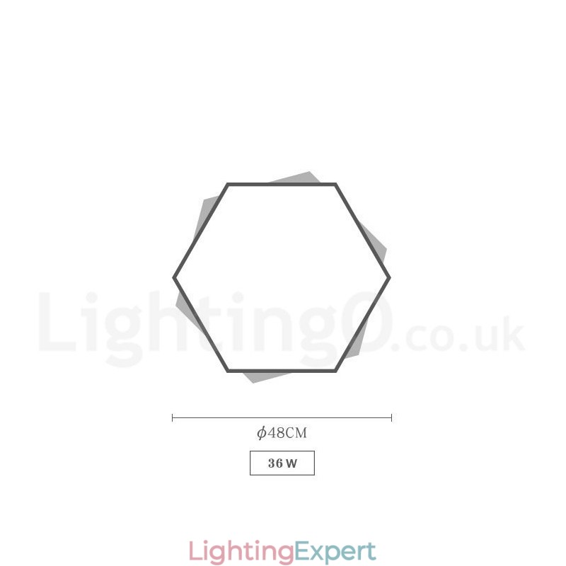 Dimmable Multi Colours Hexagon Wood Ceiling Light with Acrylic Shade Ceiling Lamp Nordic Style