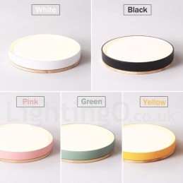 Dimmable Multi Colours Circular Wood Ceiling Light with Acrylic Shade Ceiling Lamp Nordic Style