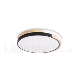 Dimmable Multi Colours Round Wood Ceiling Light with Acrylic Shade Ceiling Lamp Nordic Style