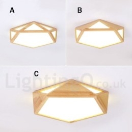 Dimmable Multi Styles Wood Ceiling Light with Acrylic Shade Ceiling Lamp Nordic Style