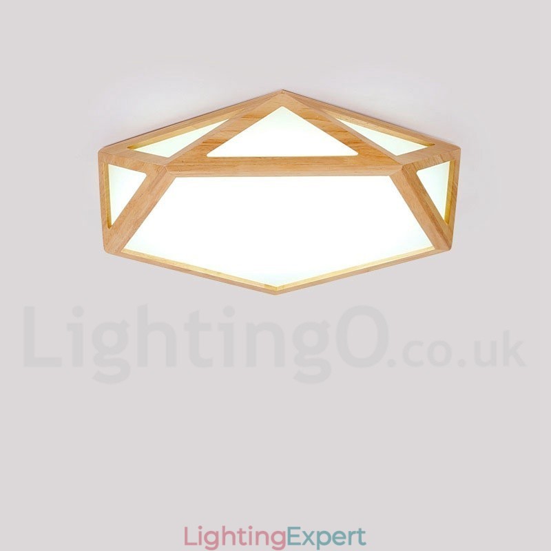 Dimmable Multi Styles Wood Ceiling Light with Acrylic Shade Ceiling Lamp Nordic Style