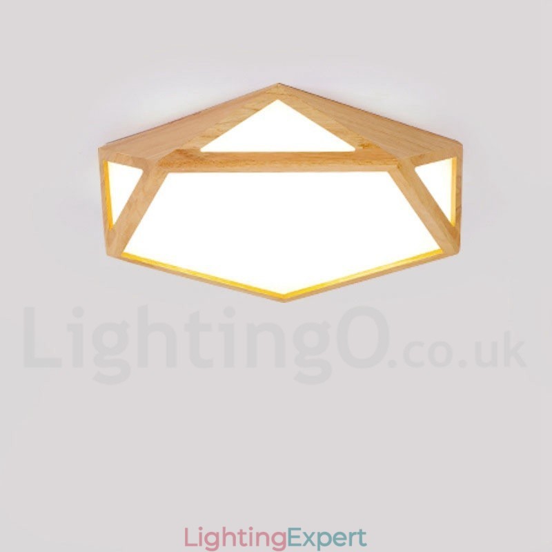 Dimmable Multi Styles Wood Ceiling Light with Acrylic Shade Ceiling Lamp Nordic Style