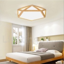 Dimmable Multi Styles Wood Ceiling Light with Acrylic Shade Ceiling Lamp Nordic Style