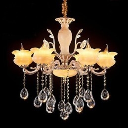 Jade Crystal Pendant lamp Candle Style Chandelier
