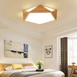 Dimmable Multi Styles Wood Ceiling Light with Acrylic Shade Ceiling Lamp Nordic Style