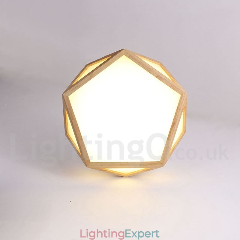 Dimmable Multi Styles Wood Ceiling Light with Acrylic Shade Ceiling Lamp Nordic Style