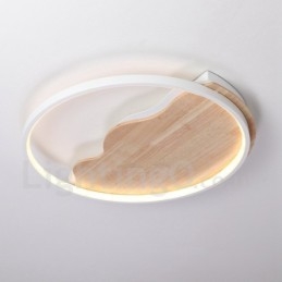 Dimmable White Cloud Round Wood Ceiling Light Ultrathin Ceiling Lamp Also Can Be Used As Wall Light