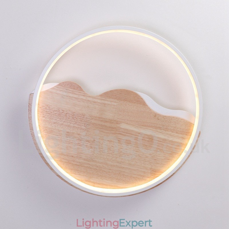 Dimmable White Cloud Round Wood Ceiling Light Ultrathin Ceiling Lamp Also Can Be Used As Wall Light