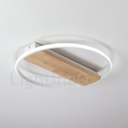 Dimmable White Round Wood Ceiling Light Ultrathin Ceiling Lamp Also Can Be Used As Wall Light