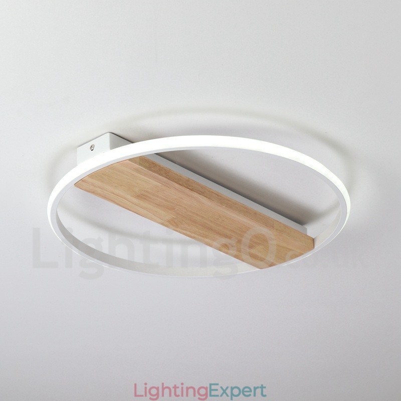 Dimmable White Round Wood Ceiling Light Ultrathin Ceiling Lamp Also Can Be Used As Wall Light