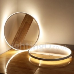 Dimmable White Round Wood Ceiling Light Ultrathin Ceiling Lamp Also Can Be Used As Wall Light