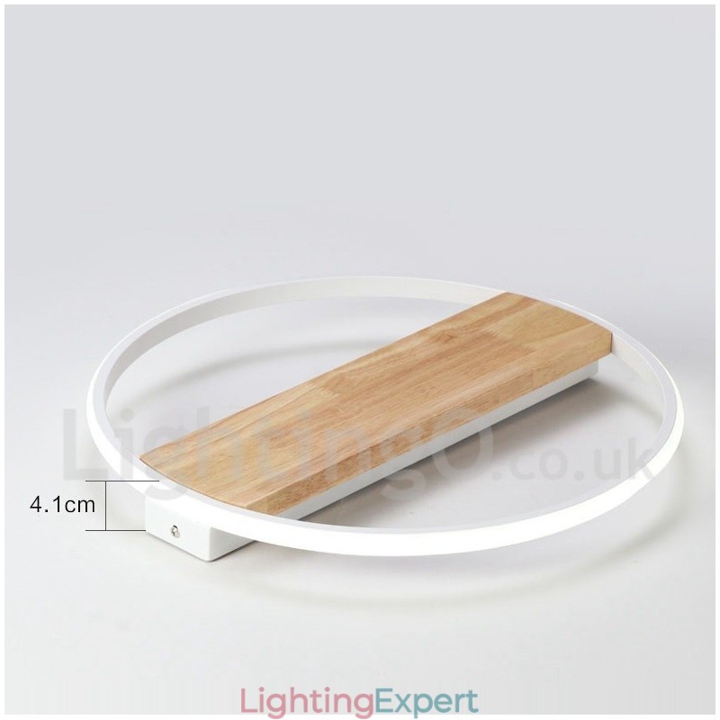 Dimmable White Round Wood Ceiling Light Ultrathin Ceiling Lamp Also Can Be Used As Wall Light