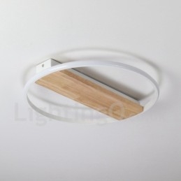 Dimmable White Round Wood Ceiling Light Ultrathin Ceiling Lamp Also Can Be Used As Wall Light