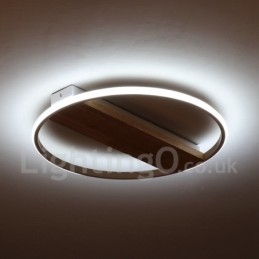 Dimmable White Round Wood Ceiling Light Ultrathin Ceiling Lamp Also Can Be Used As Wall Light
