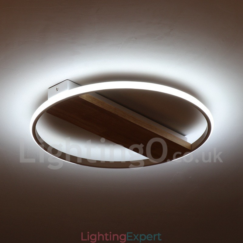 Dimmable White Round Wood Ceiling Light Ultrathin Ceiling Lamp Also Can Be Used As Wall Light