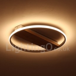 Dimmable White Round Wood Ceiling Light Ultrathin Ceiling Lamp Also Can Be Used As Wall Light
