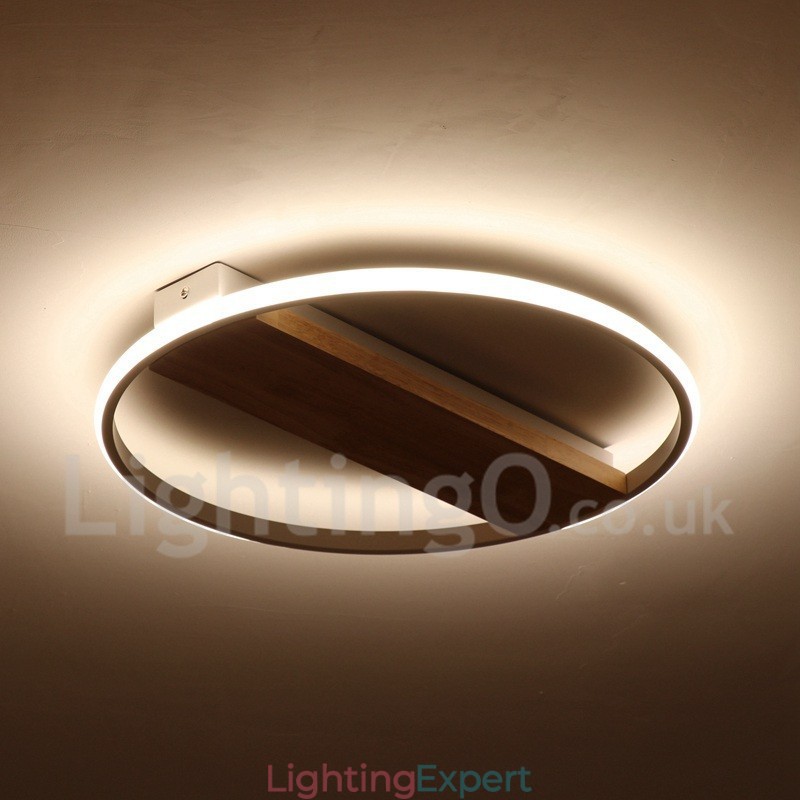 Dimmable White Round Wood Ceiling Light Ultrathin Ceiling Lamp Also Can Be Used As Wall Light